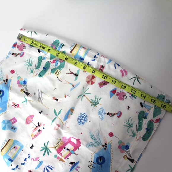 Love, Lilly size 00 Mini a-line skirt white summer fun beach scene print cotton - Picture 9 of 10